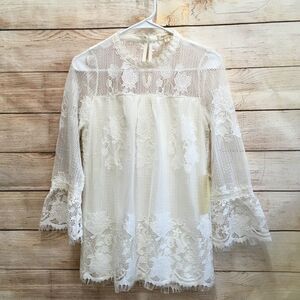 NEW WITH‎ TAGS PAPER + TEE CROCHETED LACE TOP IN CREAM